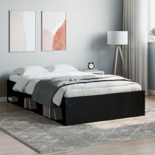 kis kétszemélyes fekete ágykeret 120 x 190 cm ágy és ágykellék