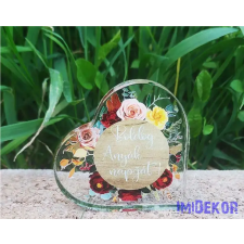  Kis plexi szív Boldog anyák napját 6,6x6,6cm - Barna dekorációs kellék