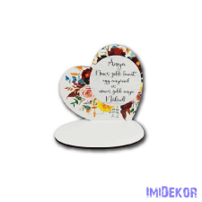  Kis talpas fa szív 13,2x12,8cm - Anya, nincs jobb barát/szürke dekorációs kellék