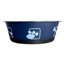  Kisállat rozsdamentes fém tál műanyag burkolattal-L - Sötétkék kutyatál