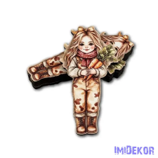  Kislány répával 9,3x4,8cm 5db/csomag dekorációs kellék