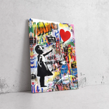  Kislány Szívvel - Pop Art Vászonkép dekoráció
