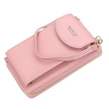 Kisméretű női crossbody táska, Rózsaszín divatos kiegészítőként pénztárca