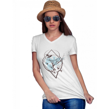  Kiszáradt fa - Női V Nyakú Póló női póló