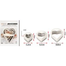  KISZÚRÓ SZÍV ALAKÚ 3DB-OS SZETT MAX:7,7X8,8CM konyhai eszköz