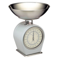 Kitchenkraft Rozsdamentes acél konyhai mérleg 4kg-ig, szürke, 30x25cm, Living Nostalgia konyhai mérleg