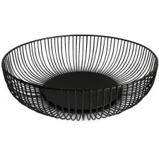 KITCHISIMO gyümölcsös - fekete, 28cm, drót tányér és evőeszköz