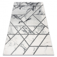 Kizárólagos EMERALD szőnyeg 0085 glamour, elegáns márvány, geometriai fehér / ezüst 200x290 cm lakástextília