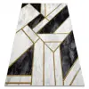 Kizárólagos EMERALD szőnyeg 1015 glamour, elegáns márvány, geometriai fekete / arany 160x220 cm