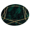  Kizárólagos EMERALD szőnyeg 1022 kör - glamour, elegáns márvány, geometriai üveg zöld / arany kerék 200 cm