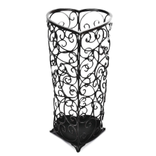  Klasszikus fekete fém esernyőtartó állvány kacskaringós mintával 63,5x20x23,5cm bútor