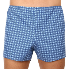 Klasszikus férfi bő szárú boxeralsók Foltýn kék kockás extra többszínű (KN78) 9XL férfi alsó