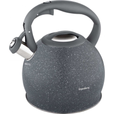 Klausberg KB-7321 Teáskanna, Sípszóval, Sötétszürke Gránit Mintás, 2.0L (KB-7321) vízforraló és teáskanna