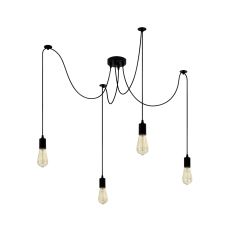 KLAUSEN Rope SP4 fekete függesztett lámpa (KL114004) E27 4 izzós IP20 világítás