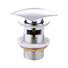  Klikk - klakk leeresztőszelep - SZÖGLETES - KRÓM - sárgaréz - túlfolyós modókagylóhoz 5/4&quot; szaniter