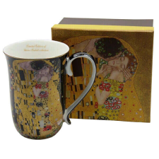 Klimt porcelán bögre - 400 ml - The Kiss fekete hátterű bögrék, csészék