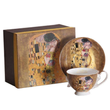 Klimt porcelán csésze aljjal - 250 ml - The Kiss bögrék, csészék
