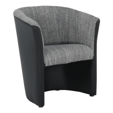  Klub fotel, fekete textilbőr/ szürke szövet, CUBA bútor