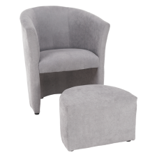  Klub fotel puffal, szürke, ROSE bútor