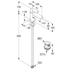 Kludi Renon mosdócsaptelep 85 push-open matt fehér csaptelep