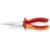Knipex 26 16 200 T BK Fél-kerek csőrű fogó vágóéllel (gólyacsőr fogó) rögzítőszemmel krómozott VDE 200 mm