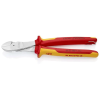 Knipex 74 06 250 T BK KNIPEX Erő-kímélő oldalcsípőfogók rögzítőszemmel krómozott VDE 250 mm