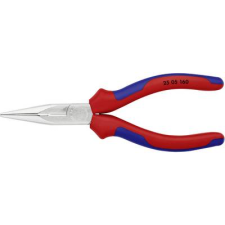 Knipex Fél-kerek csőrű fogó vágóéllel (Rádiófogó) 160 mm, hegyes, lapos pofa, Knipex 25 05 160 (25 05 160) fogó