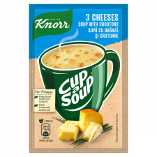 Knorr Cup a Soup instant 3 sajtkrémleves zsemlekockával 17 g alapvető élelmiszer
