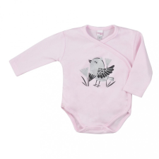 KOALA Baba pamut áthajtós patentos body Koala Birdy rózsaszín kombidressz, body