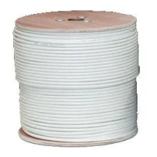  Koax kábel RG6 acél Trishield 305m-es dob, fehér kábel és adapter