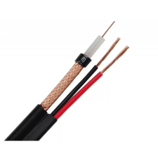 Koaxiális kábel tápegységgel RG 59 2×0,75 mm tekercs 100 m kábel és adapter
