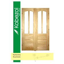 KOBEZOL ROXANE CLASSIC BELSŐ KÉTSZÁRNYÚ AJTÓ TÖMÖR FENYŐ FÉLIG ÜVEGEZH. 140X210CM JOBB építőanyag