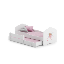 Kobi Hullám franciaágy 160x80 - Szárnyas lány ágy és ágykellék