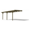  Kocsibeálló pergola 300x500 cm fenyőfa oldalfalhoz rögzíthető impregnált fa kereszt és hosszanti gerendás nyitott tető