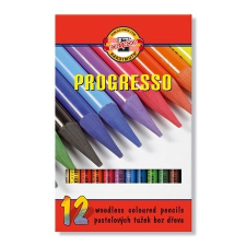 KOH-I-NOOR Színes ceruza készlet, henger alakú, famentes, KOH-I-NOOR &quot;Progresso 8756/12&quot;, 12 különböző szín színes ceruza