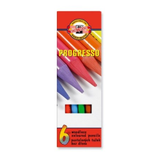 KOH-I-NOOR Színes ceruza készlet, henger alakú, famentes,  "Progresso 8755/6", 6 különböző szín színes ceruza