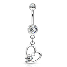 Köldök piercing fém medállal (crystal kővel) testékszer
