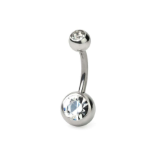 Köldök piercing titánból (crystal kővel) testékszer