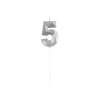 Kolibri Játék 5-ös elegáns számgyertya - EZÜST