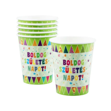 Kolibri Játék Boldog szülinapot papír pohár 6 darabos - 250 ml party kellék