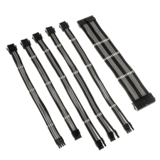 Kolink Core Adept tápkábel hosszabbító szett - Fekete/Szürke kábel és adapter