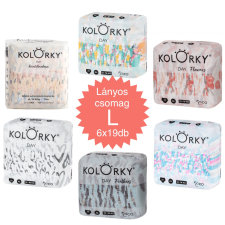 Kolorky Day öko pelenka, L (8-13kg) HAVI ADAG, Lányos, 6x19db pelenka
