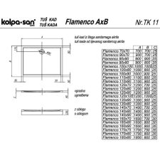 Kolpa San Flamenco 160x90 akril zuhanytálca, beépíthető 785660 kád, zuhanykabin