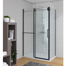  Kolps San Virgo UNI TK felső sínrendszerű 90x120cm BLACK tolóajtós zuhanykabin kád, zuhanykabin