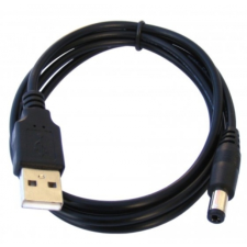 KOM5013 USB DC kábel, 5,5x2,1mm csatlakozóval, 1,2m kábel és adapter
