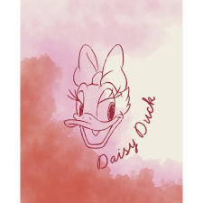 Komar Disney Daisy Duck Watercolours falikép 40 cm x 50 cm rózsaszín grafika, keretezett kép