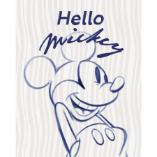 Komar Disney Mickey Mouse Hello falikép 40 cm x 50 cm kék grafika, keretezett kép