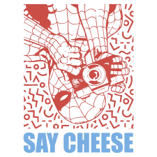 Komar Marvel Spider-Man Say Cheese falikép 40 cm x 50 cm piros grafika, keretezett kép