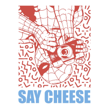 Komar Marvel Spider-Man Say Cheese falikép 50 cm x 70 cm piros grafika, keretezett kép