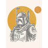 Komar Star Wars Boba Fett Illustration Iconic falikép 30 cm x 40 cm bézs